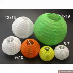 20 Lampions 6-7 cm bunt mit Halter Ersatz Lampions Aussen Innen für Garten Lichterketten