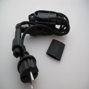 MK 001-011 Anschlusskabel Schwarz Schuko-Stecker für LED-Produkte System IP 67 Quick Fix