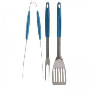 Lumineo 846131 Grillbesteck Eisenstahl BBQ Besteckset 43 cm 3Teilig Professionelles BBQ Tool Set