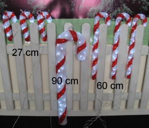 Lumineo 492150 LED Acryl Zuckerstangen 60 cm 90 kaltweisse LED  3er Set Aussen Weihnachtsdekoration