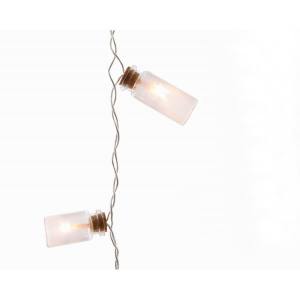 LED Batterie Lichterkette 10 Einweckgläser warmes LED Licht Holografisches Licht