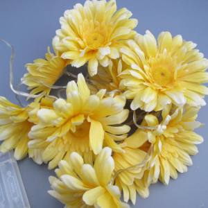LED Batterie Lichterkette gelbe Gerbera 10 warmweisse LED Ambiente