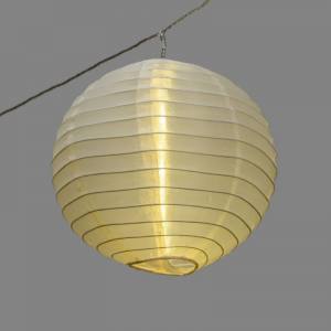 LED Lampion Lichterkette 10 Lampions 20 cm Ø 30 warmweisse LED 3 LED je Lampion