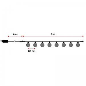 LED Lampion Lichterkette 10 Lampions 20 cm Ø 30 warmweisse LED 3 LED je Lampion