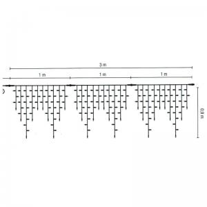 MK 019-400 LED Profi Ice Lite 230 V  IP 67 - 3 Meter x 90 cm  - Weisses Kabel - warmweisse Flash LED koppelbar