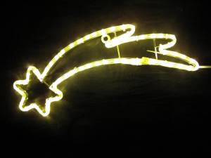 LED Sternenschweif 60x28 cm mit LED Lichtschlauch 230 Volt warmweisses Licht