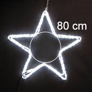 LED Weihnachtsstern 80 cm mit weissen LED Lichtschlauch 230 Volt