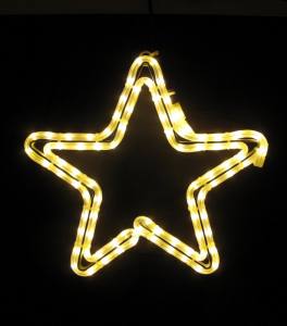 MK LED Weihnachtsstern ca. 40 cm mit Lichtschlauch beleuchteter Stern Aussen oder Innen