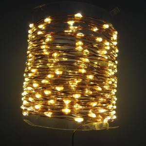 Micro LED Lichterkette 240 warmweisse LED 15 Meter Länge  Aussen und Innen Kupferkabel