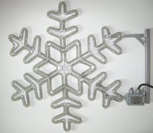 Schneeflocke Eiskristall 75x71 cm Aluminium Lichtmotiv mit Lichtschlauch