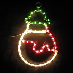 Schneemann Weihnachten Motiv 45x27 cm Aluminium LED Lichtschlauch