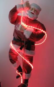 Weihnachtsmann 160 cm XXL  - Glänzendes Material - für Aussen - Arme und Beine beweglich