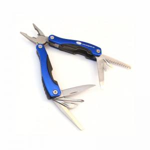 IKu Multifunktionswerkzeug Multitool Edelstahl in Nylon Tasche Taschenwerkzeug blau klappbar 9 Werkzeuge 12 Funktionen