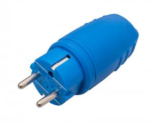 Gummi Schuko Stecker IP 44 Blau 16 A 250 V Made in Germany
