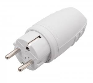 Gummi Schuko Stecker IP 44 Grau 16 A 250 V Made in Germany