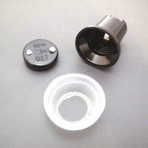 Illu Ketten Fassung E27 Schwarz Duroplast mit Deckel und Silikon Dichtring Einzelset