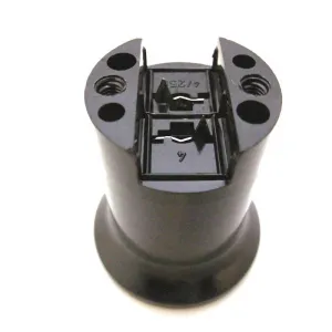 Illu Fassung E27 Schwarz Duroplast mit Deckel und Silikon Dichtring Einzelset