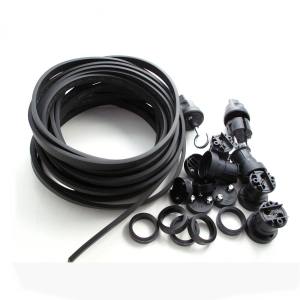 Illu Lichterketten Bausatz 25 Meter mit 25 Fassungen E 27 + Stecker + Endstück - schwarzes Kabel