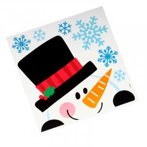 Kaemingk 460125 Weihnachten Fensterdekoration 3 Bilder Rentier Schneemann Weihnachtsmann 30,5x31,5 cm