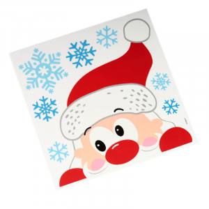 Kaemingk 460125 Weihnachten Fensterdekoration 3 Bilder Rentier Schneemann Weihnachtsmann 30,5x31,5 cm