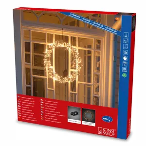 Konstsmide 2757-830 LED Kranz 50 cm Metall 600 bernsteinfarben gefrostete LED Timer und Dimmer