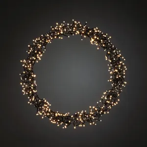 Konstsmide 2757-830 LED Kranz 50 cm Metall 600 bernsteinfarben gefrostete LED Timer und Dimmer