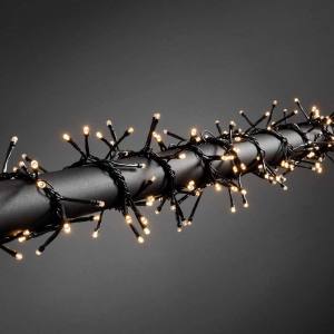 Konstsmide 3734-100 LED Batterie Büschellichterkette Cluster 240 warmweisse LED 3 Meter schwarzes Kabel
