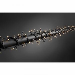Konstsmide 3735-100 LED Batterie Büschellichterkette Cluster 240 warmweisse LED 3 Meter schwarzes Kabel