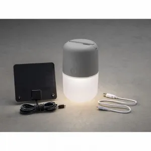 Konstsmide Assisi Solar Leuchte Kunststoff grau opales Glas Aussenleuchte 7805-302