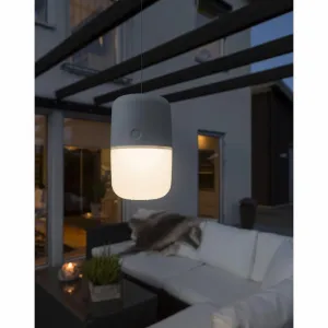 Konstsmide Assisi Solar Leuchte Kunststoff grau opales Glas Aussenleuchte 7805-302