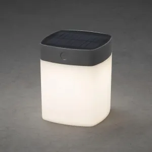 Konstsmide Assisi Solar Tischleuchte Kunststoff grau opales Glas Aussenleuchte 7806-302