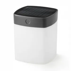 Konstsmide Assisi Solar Tischleuchte Kunststoff grau opales Glas Aussenleuchte 7806-302