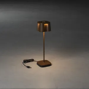 Konstsmide Nice USB-Tischleuchte rostfarben 7818-970 dimmbar Farbtemperatur 2700K/3000K 3 Beleuchtungsmodi