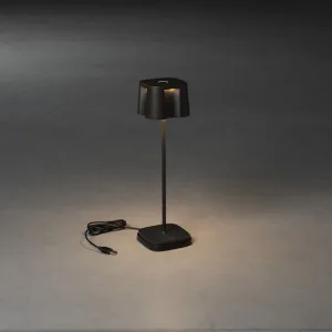 Konstsmide Nice USB-Tischleuchte schwarz 7818-750 dimmbar Farbtemperatur 2700K/3000K 3 Beleuchtungsmodi
