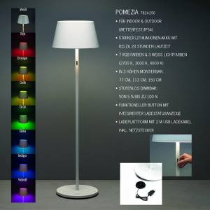 Konstsmide Pomezia LED-Akku Stehleuchte weiß 10W/600lm IP54 10 Watt