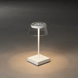 Konstsmide Scilla USB-Tischleuchte weiss 7816-250 dimmbar Farbtemperatur 2700K/3000K Designerleuchte Glaskappe