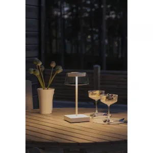 Konstsmide Scilla USB-Tischleuchte weiss 7816-250 dimmbar Farbtemperatur 2700K/3000K Designerleuchte Glaskappe