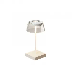 Konstsmide Scilla USB-Tischleuchte weiss 7816-250 dimmbar Farbtemperatur 2700K/3000K Designerleuchte Glaskappe