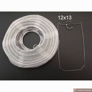 Lampion 12x13 cm weiss mit Halter Ersatz Lampions Aussen oder Innen für Lichterkette