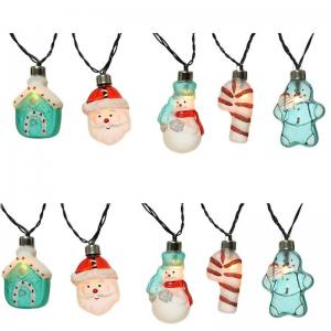 Kaemingk 482735 LED Batterie Weihnachten Glas Figuren 10 LED mit 10 Figuren 4,5 Meter Batteriefach mit Timer 6/18 Stunden