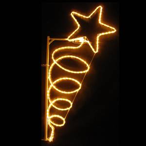 LED Lichtschweif Lichtspirale mit Stern 160x74 cm Aluminium mit LED Lichtschlauch 230 Volt