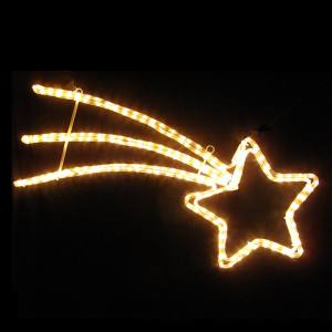 LED Sternenschweif Komet 85x45 cm mit LED Lichtschlauch 230 Volt helles warmweisses Licht