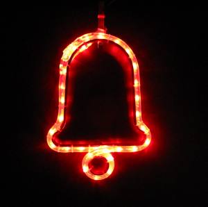 LED Weihnachten Lichtmotiv Glocke ca. 23x31 cm LED Lichtschlauch 230 Volt
