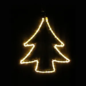 LED Weihnachtsbaum 54 cm mit warmweissen LED Lichtschlauch 230 Volt Aluminiummotiv