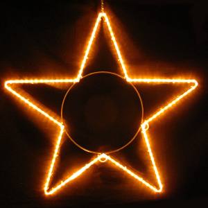 LED Weihnachtsstern 106 cm mit warmweissen LED Lichtschlauch 230 Volt Aluminiummotiv