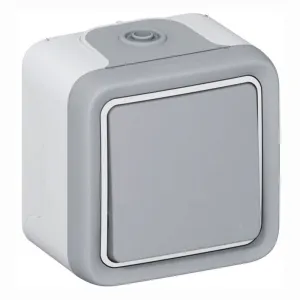 Legrand 069711 Wippschalter Aus-/Wechsel 1-polig FR-Aufputz Plexo55 grau