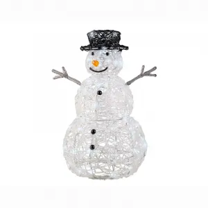 Lumineo 491431 LED Acryl Schneemann 65 cm mit Timer 80 LED Aussen Figur