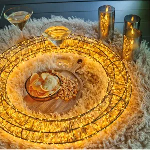 Lumineo 491693 Micro LED Rahmen Metall Kranz 38 cm 960 warmweisse LED klassisches Licht mit Timer