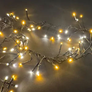 Lumineo 494722 LED Cluster Gruppenlichterkette 288 weisse - warmweisse LED 2,6 M - Aussenlichterkette Timer und Dimmer