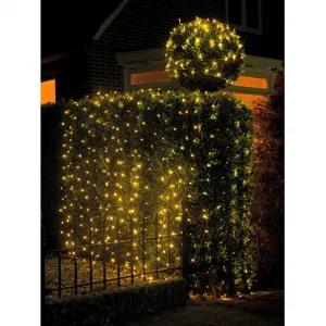 Lumineo 494883 LED Lichternetz 3x3 Meter 384 warmweisse Micro LED schwarzes Kabel Aussen Lichternetz